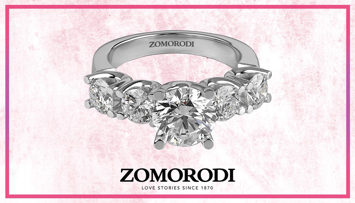 حلقه ازدواج برلیان پنج تخمه حلقه ازدواج برلیان پنج تخمه