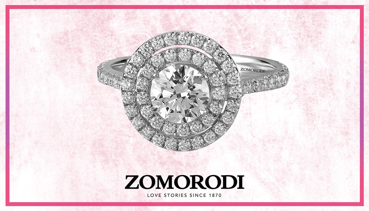 حلقه ازدواج طرح دبل هیلو حلقه ازدواج برلیان هیلو کالکشن طرح دبل هیلو